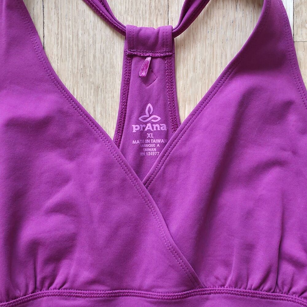 PRANA Hope Yoga Tank Top Shelf Bra Purple Pink Raspberry XL - Picture 2 of 5